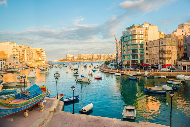 sprachaufenthalt-malta-stjulians-hafen Sprachaufenthalt Malta, St Julians - Hafen